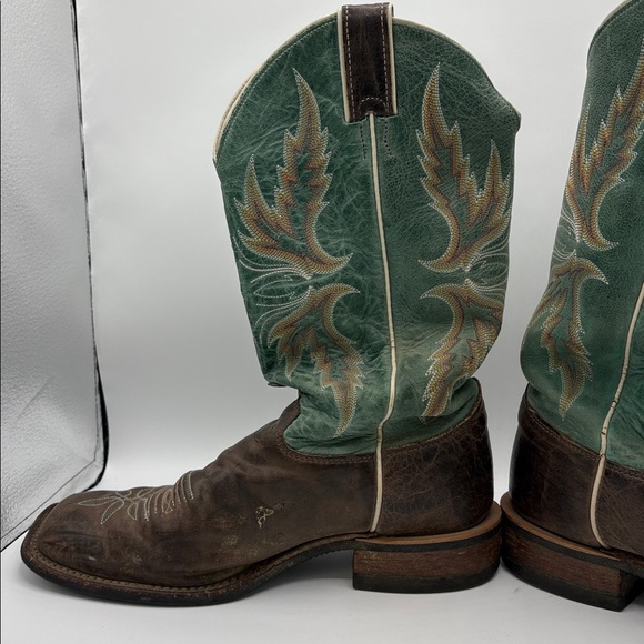 Justin Women’s Size 9 BRL335 Bent Rail Western Cowgirl Leather Boots Turquoise - Picture 8 of 11